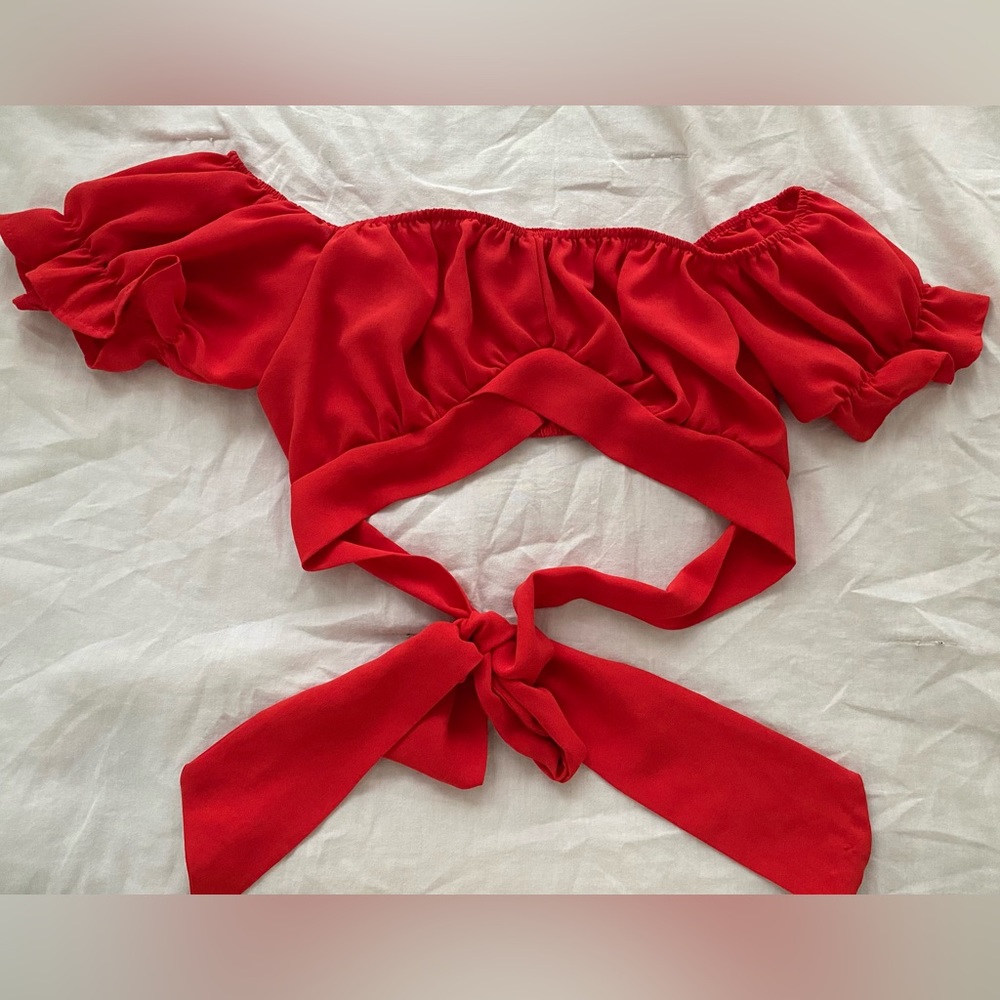 Red crop top